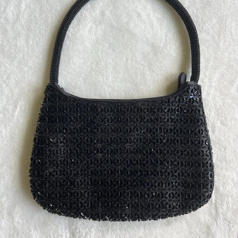 3/$30 🌟 Little Black Sequin Beaded Evening Shoulder Bag - Picture 1 of 5